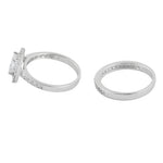 Sterling Silver Princess-Cut CZ 2-Piece Engagement Ring