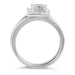 Sterling Silver Princess-Cut CZ 2-Piece Engagement Ring