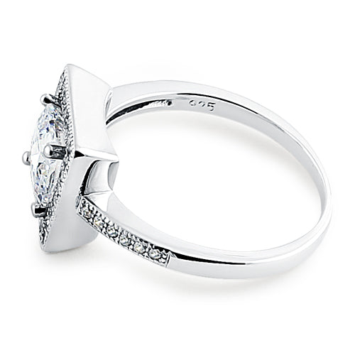 Sterling Silver Square CZ Ring