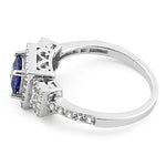 Sterling Silver Square Tanzanite CZ Ring