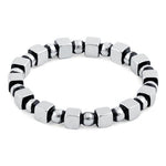 Sterling Silver Stackable Bead and Cube Eternity Ring