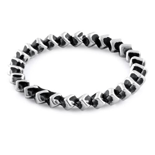 Sterling Silver Stackable Revolving Cube Eternity Ring