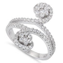 Sterling Silver Swirl CZ Ring