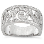 Sterling Silver Swirl Design Pave CZ Ring