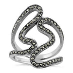 Sterling Silver Swirl Marcasite Ring