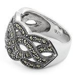 Sterling Silver Swirl Marcasite Ring