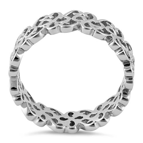 Sterling Silver Swirl Pattern Band Ring