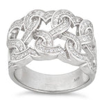Sterling Silver Tangled Hearts Pave CZ Ring