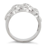 Sterling Silver Tangled Hearts Pave CZ Ring