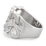 Sterling Silver Tangled Hearts Pave CZ Ring