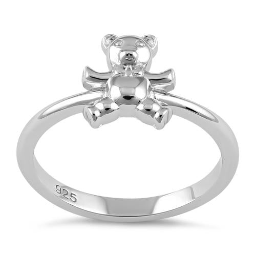 Sterling Silver Teddy Bear with Tie Ring