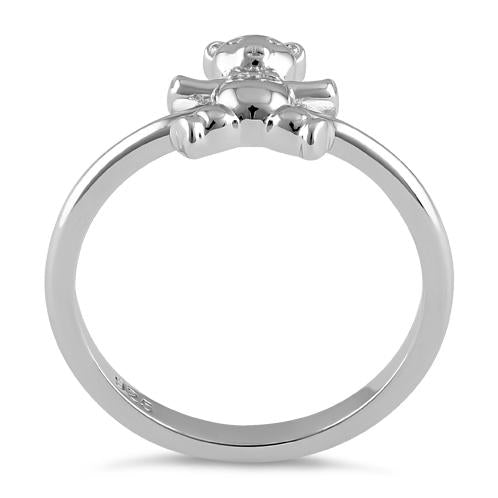 Sterling Silver Teddy Bear with Tie Ring