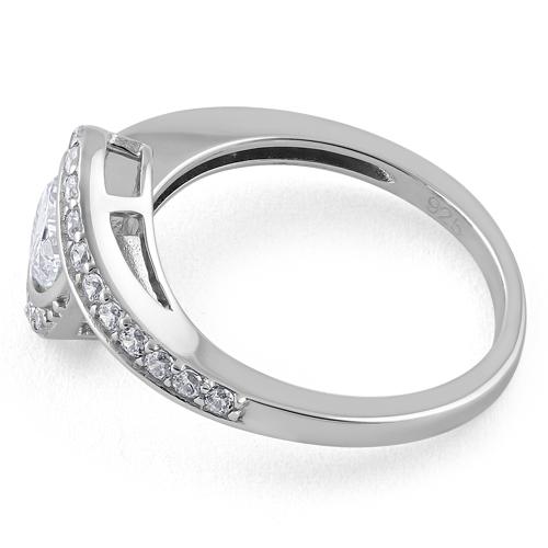 Sterling Silver The Eye Clear CZ Ring