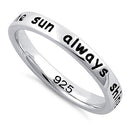 Sterling Silver "The sun always shines after the rain" Ring