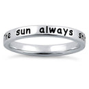 Sterling Silver "The sun always shines after the rain" Ring