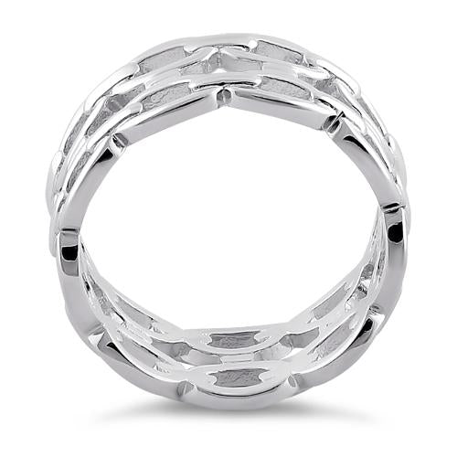 Sterling Silver Thick Chain Ring