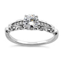 Sterling Silver Timeless Round Cut Clear CZ Engagement Ring