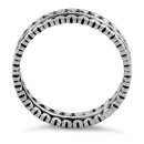 Sterling Silver Triangle Pattern Eternity Ring
