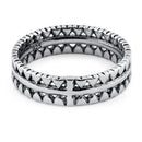 Sterling Silver Triangle Pattern Eternity Ring