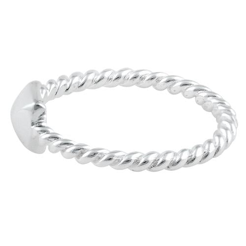 Sterling Silver Triangle Rope Ring