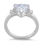 Sterling Silver Trillion Cut Clear CZ Ring
