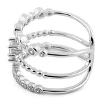 Sterling Silver Triple Clear CZ Ring