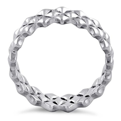 Sterling Silver Triple Diamond Shaped Eternity Ring