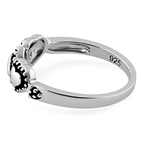 Sterling Silver Triple Heart Ring