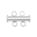Sterling Silver Tube / Bar Clasp 16mm 2 Strand