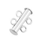 Sterling Silver Tube / Bar Clasp 16mm 2 Strand