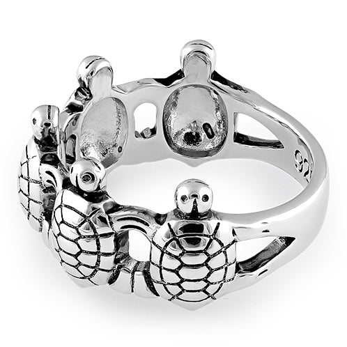 Sterling Silver Turtles Ring