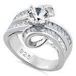 Sterling Silver Twisted Channel CZ Ring