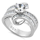 Sterling Silver Twisted Channel CZ Ring
