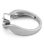 Sterling Silver Twisted Round Clear CZ Ring