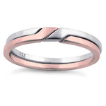 Sterling Silver Two-Tone Rose Gold Plated Puzzle Ring