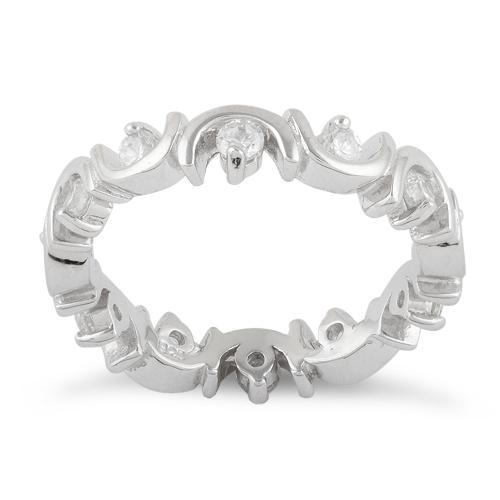 Sterling Silver Unique Eternity CZ Ring