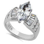 Sterling Silver Marquise Engagement CZ Ring