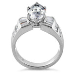 Sterling Silver Marquise Engagement CZ Ring