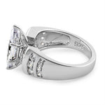 Sterling Silver Marquise Engagement CZ Ring