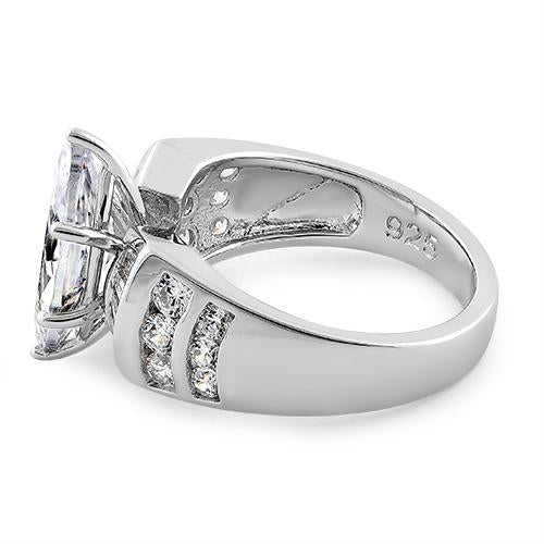 Sterling Silver Marquise Engagement CZ Ring