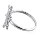 Sterling Silver Unique Snowflake Clear CZ Ring