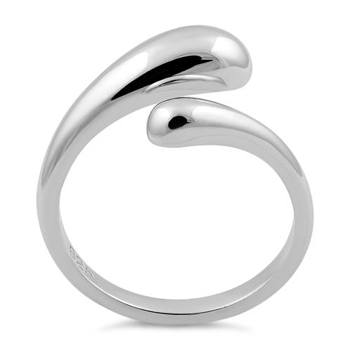 Sterling Silver Unique Wave Round Ring