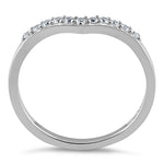 Sterling Silver V Shape CZ Ring