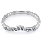 Sterling Silver V Shape CZ Ring