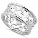 Sterling Silver Vines Band Ring