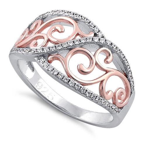 Rose gold plated silver ring discount