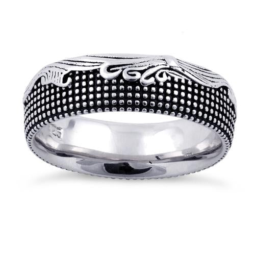 Sterling Silver Waves and Dots Ring