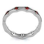 Sterling Silver Wavy Eternity Garnet CZ Ring