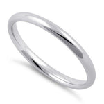 Sterling Silver Wedding Band Ring 2mm
