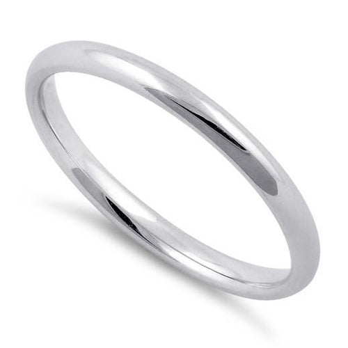 Sterling Silver Wedding Band Ring 2mm
